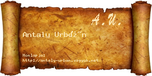 Antaly Urbán névjegykártya